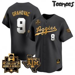 Texas A&M Aggies 2024 College World Series Baseball Jersey – Black Gold