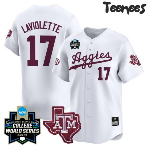 Texas A&M Aggies 2024 College World Series Baseball Jersey – White