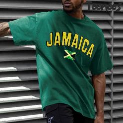 Unisex Vintage Jamaican National Football Print T-Shirt