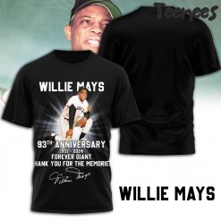 Willie Mays 93th Anniversary Thank You For Memories T-Shirt