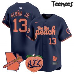 Atlanta Braves The Big Peach Navy Baseball Jersey