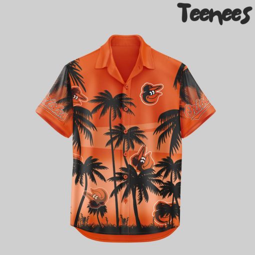 Baltimore Orioles Orange Hawaiian Shirt