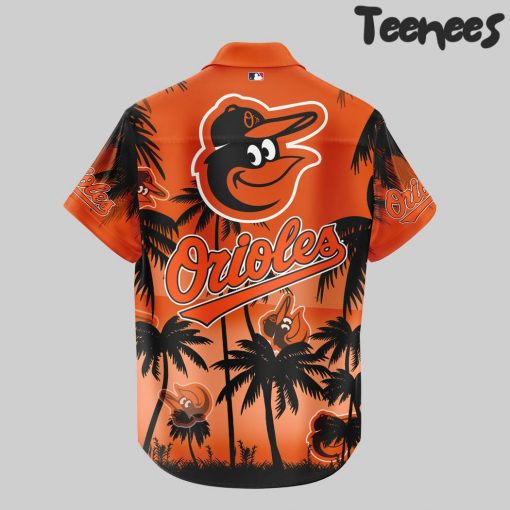 Baltimore Orioles Orange Hawaiian Shirt