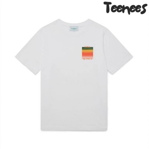 Casablanca Gradient Casa Logo White T-Shirt