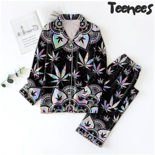 Hologram Mandala Weed Pajamas Set