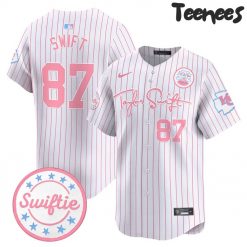 Kansas City Chiefs Taylor Swift Bubblegum Pinstripes Baseball Jersey