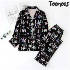 Love Weed Hologram Pajamas Set