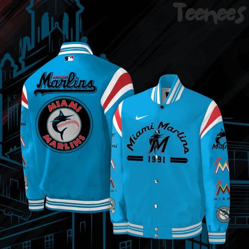 Miami Marlins Blue Baseball Jacket