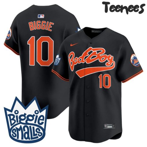 New York Mets Biggie Smalls Bad Boy Black Baseball Jersey