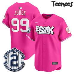 New York Yankees The Bronx Graffiti Pink Baseball Jersey