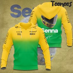 Ayrton Senna Signature Yellow Green Hoodie