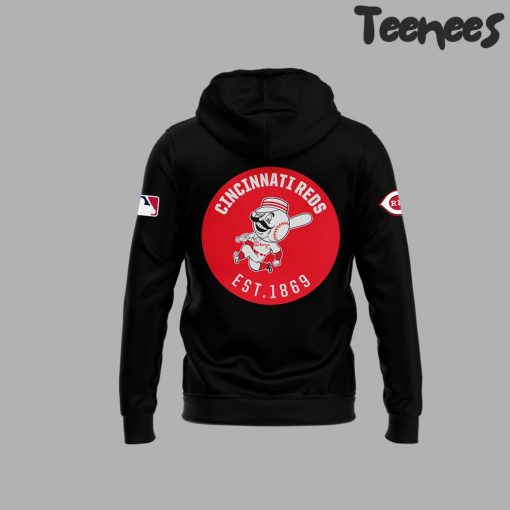 Cincinnati Reds Black Stripped Hoodie