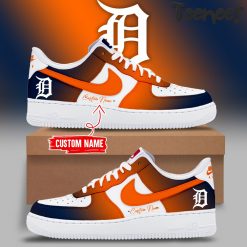 Detroit Tigers Gradient Color Personalized Air Force 1 Shoes