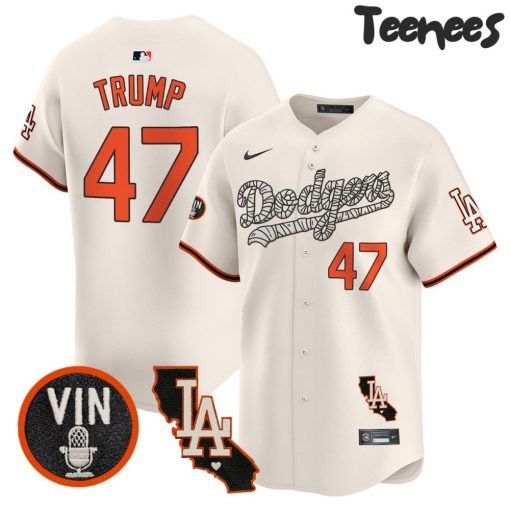 Los Angeles Dodgers Halloween Cream Baseball Jersey