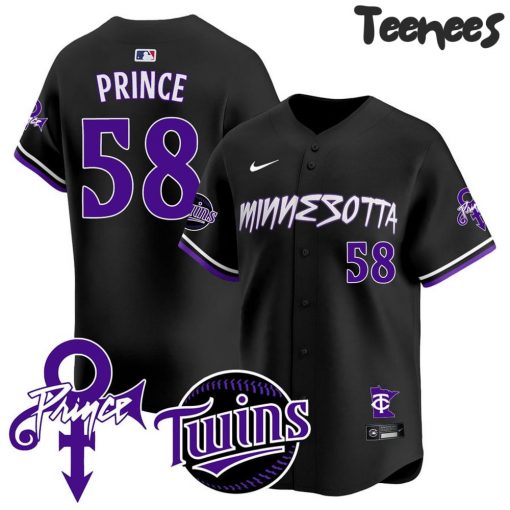 Minnesota Twins Prince Black Baseball Jersey