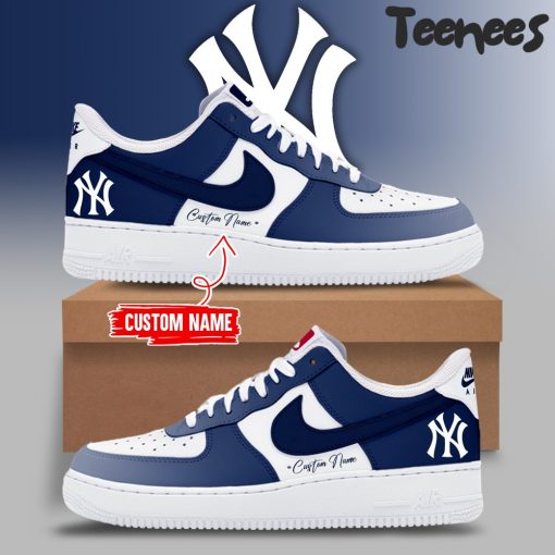 New York Yankees Gradient Color Personalized Air Force 1 Shoes