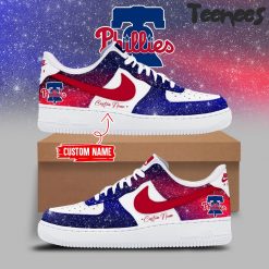 Philadelphia Phillies Gradient Color Personalized Air Force 1 Shoes