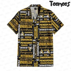 Pittsburgh Penguins Iconic Typography Hawaiian Shirt