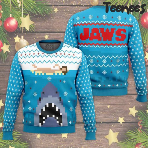 Jaws Blue Knitting Pattern Ugly Christmas Sweater