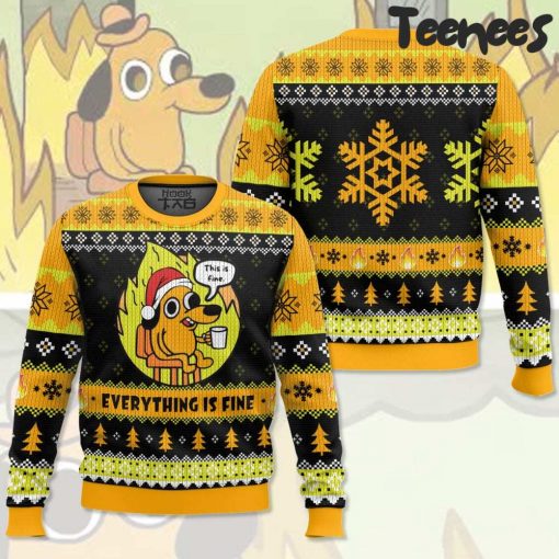 This is Fine Meme Ugly Christmas Sweater